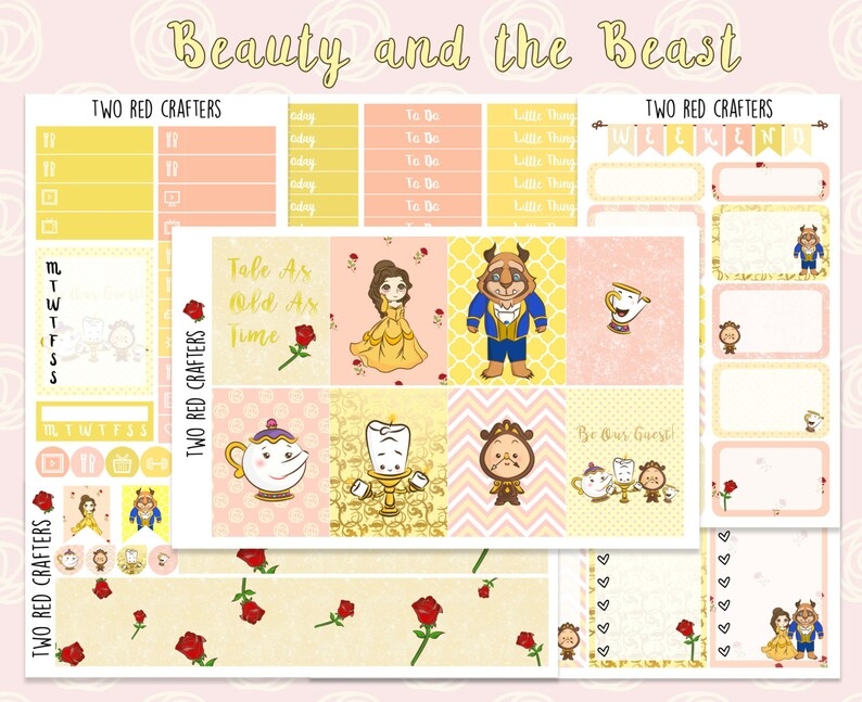 Beauty And The Beast Planner Sticker Kit Etsy