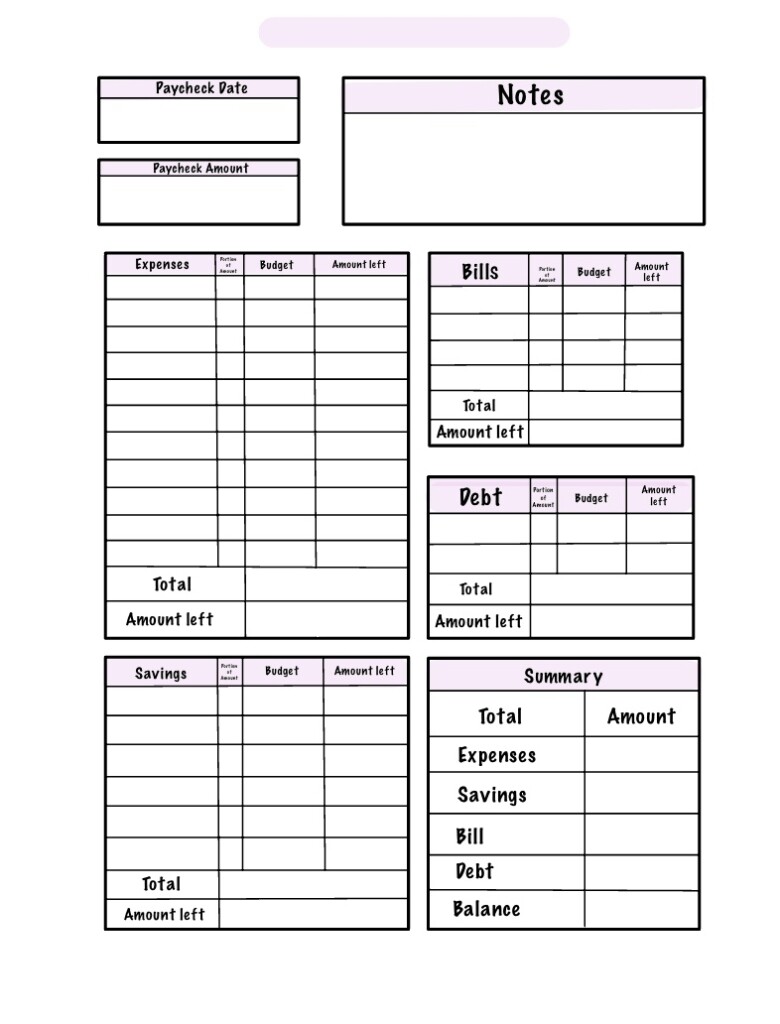 Bi weekly Budget Planner Template Notability Gallery Worksheets Library