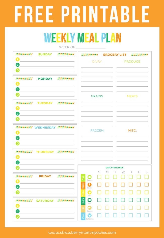 Bi Weekly Meal Planner Template Free Printable Weekly Meal Planner