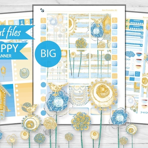 Big Happy Planner Printable Stickers Vertical Weekly Kit Etsy