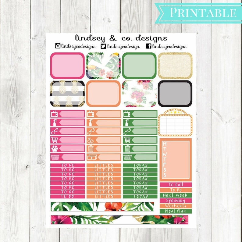 BIG Happy Planner Sticker Kit Printable Weekly Kit Palm Etsy