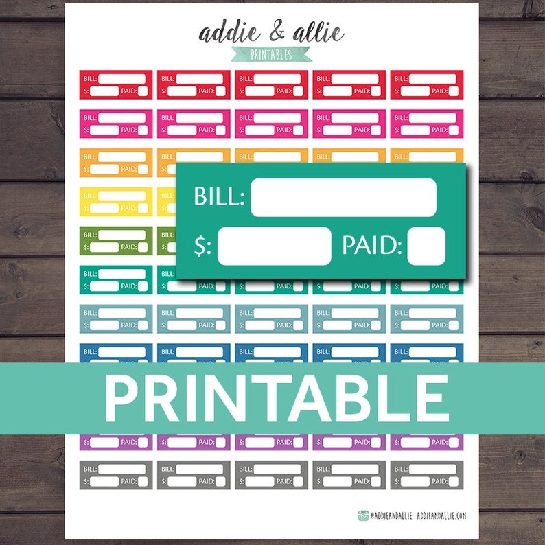 Bill Due Stickers Bill Due Planner Stickers Bill Stickers Bill 