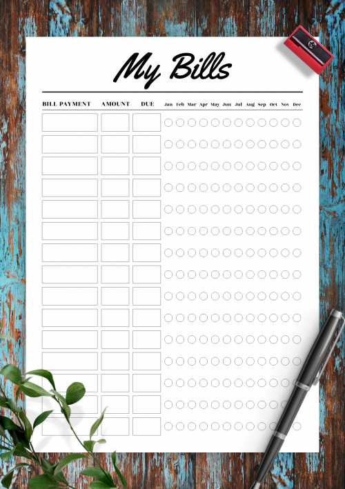 Bill Planner Printable Free Printable Bill Planner