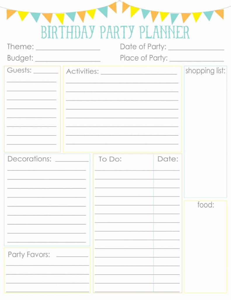 Birthday Party Planner Printable Ann Inspired