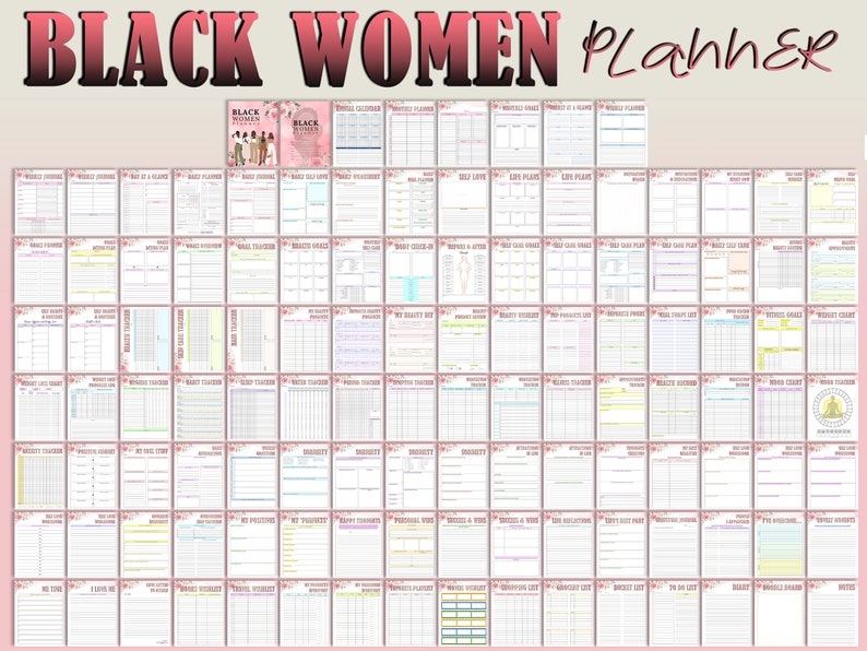 Black Woman Planner Printable African American BIPOC Boss Babe Etsy