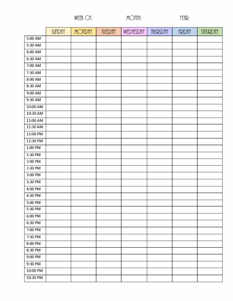 Blank Weekly Planner Printable