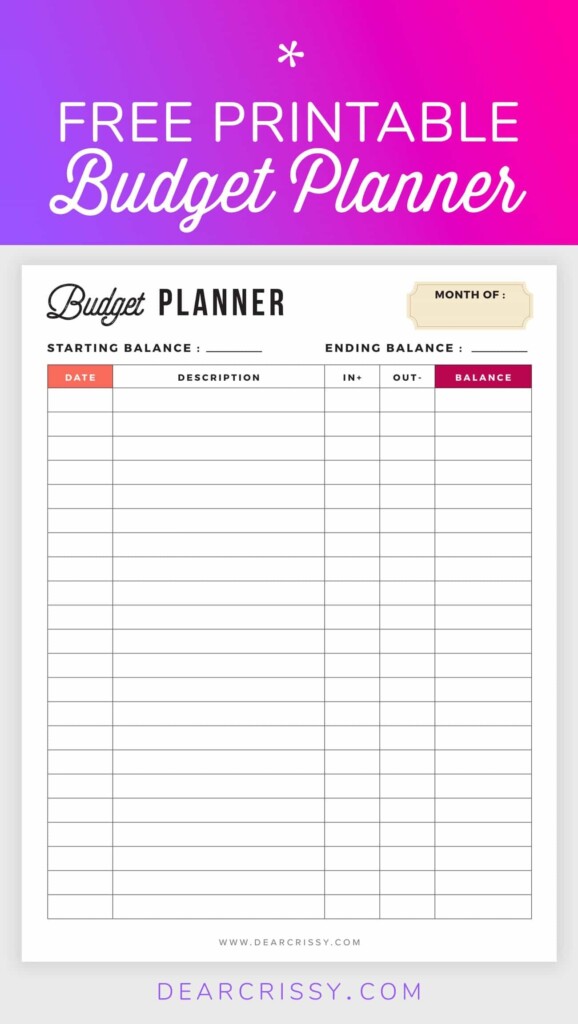 Budget Planner Budget Planner Worksheet Budget Planner Free Budget 