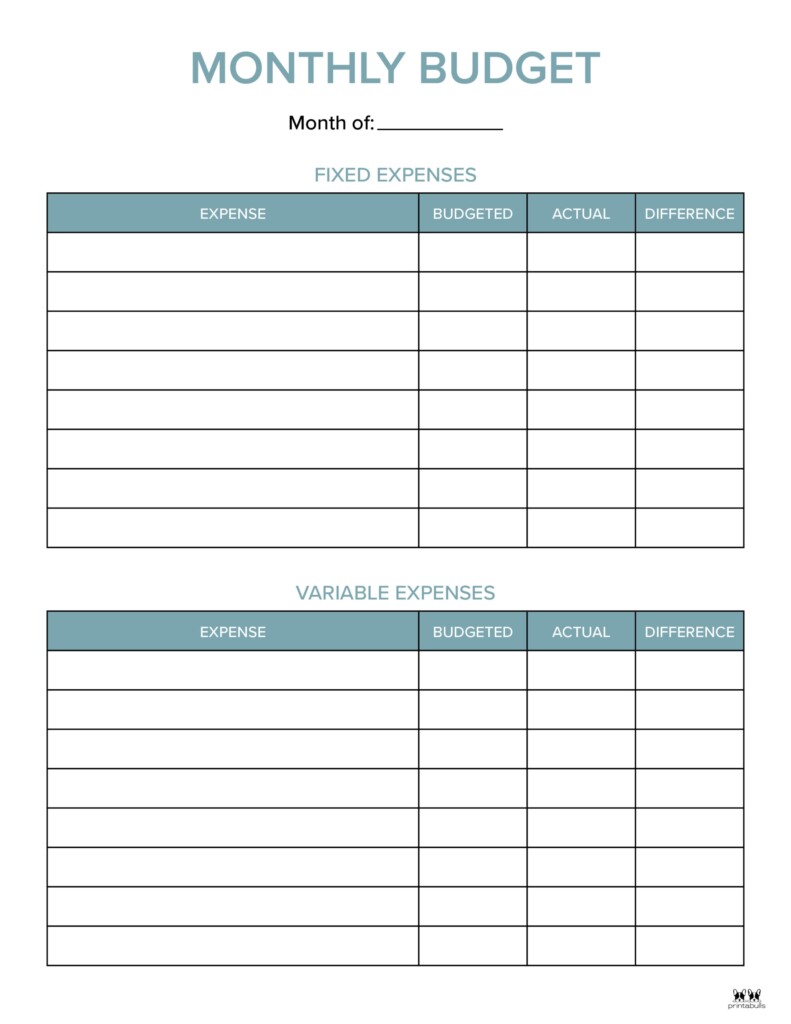 Budget Planner Printable Hetyafro