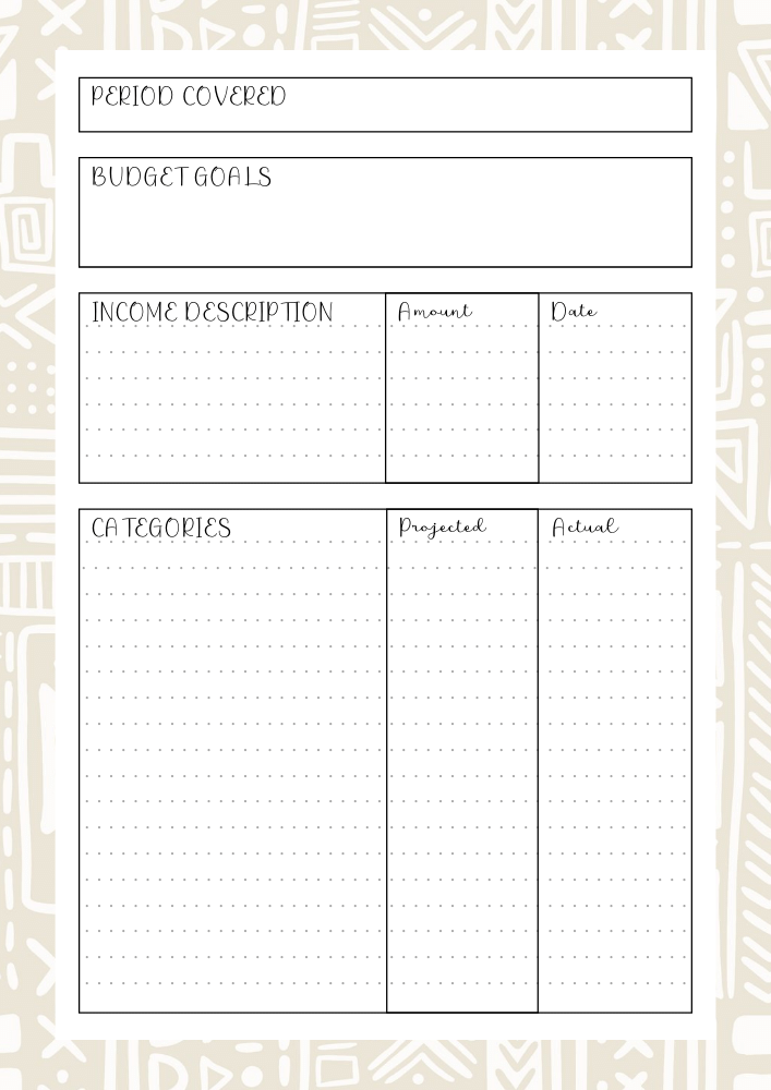 Budget Planner Template Printable Sheetjery