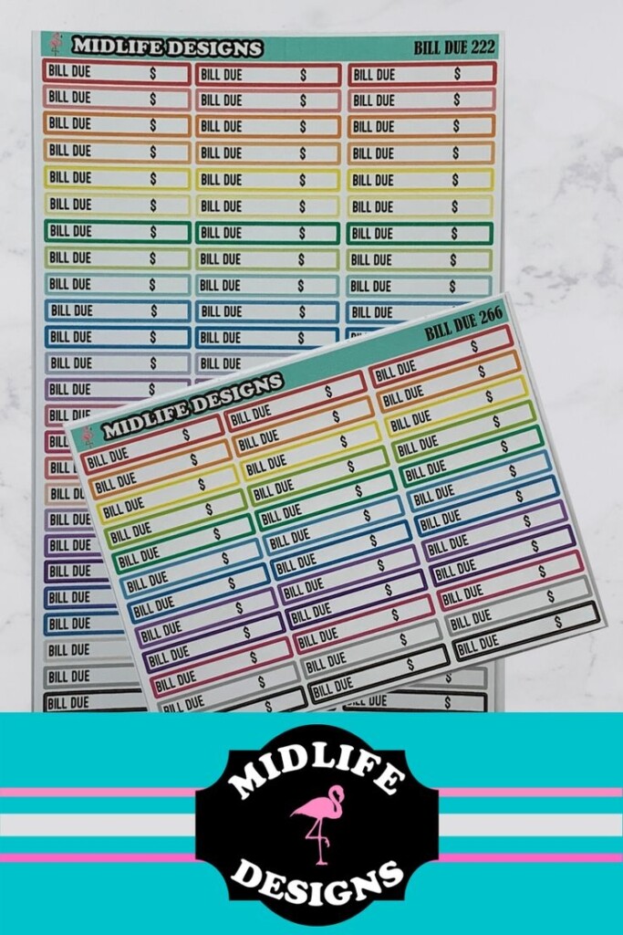 BUDGET STICKERS Bill Due Planner Stickers Monthly Budget Etsy 