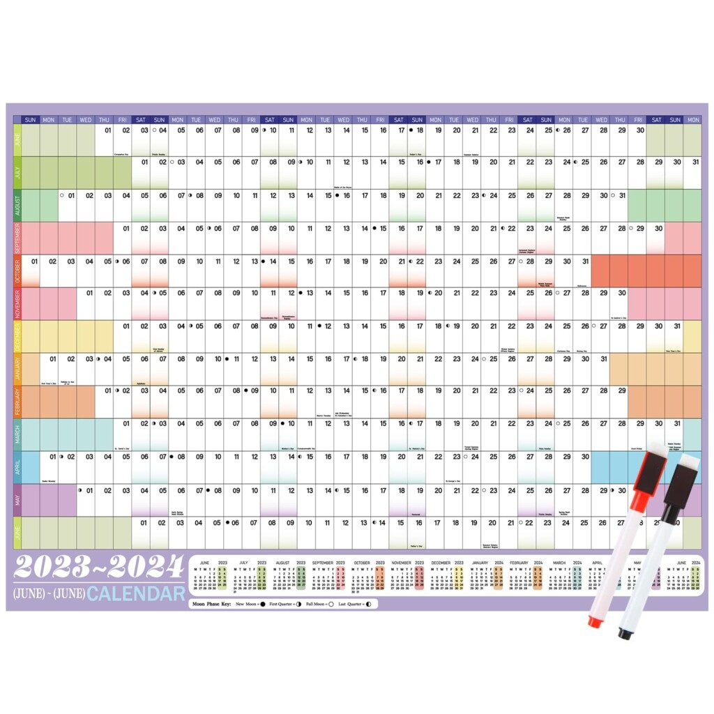 Buy SULOLI Wall Planner 2023 2024 A1 Wall 2023 2024 June 2023 To June 