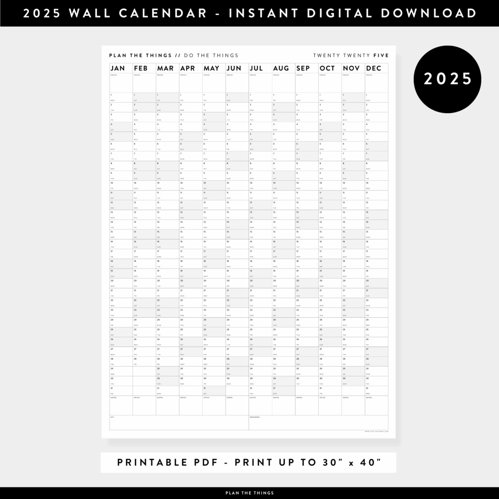 Calendar 2025 Wall Planner Angus Wheatley E 