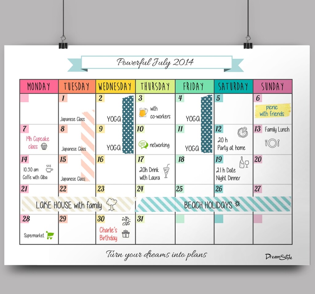 Calendar Monthly Planner Free Printable On Behance