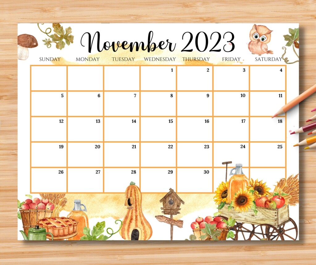 Calendar Monthly Planner Print Calendar Thanksgiving Planner Happy 