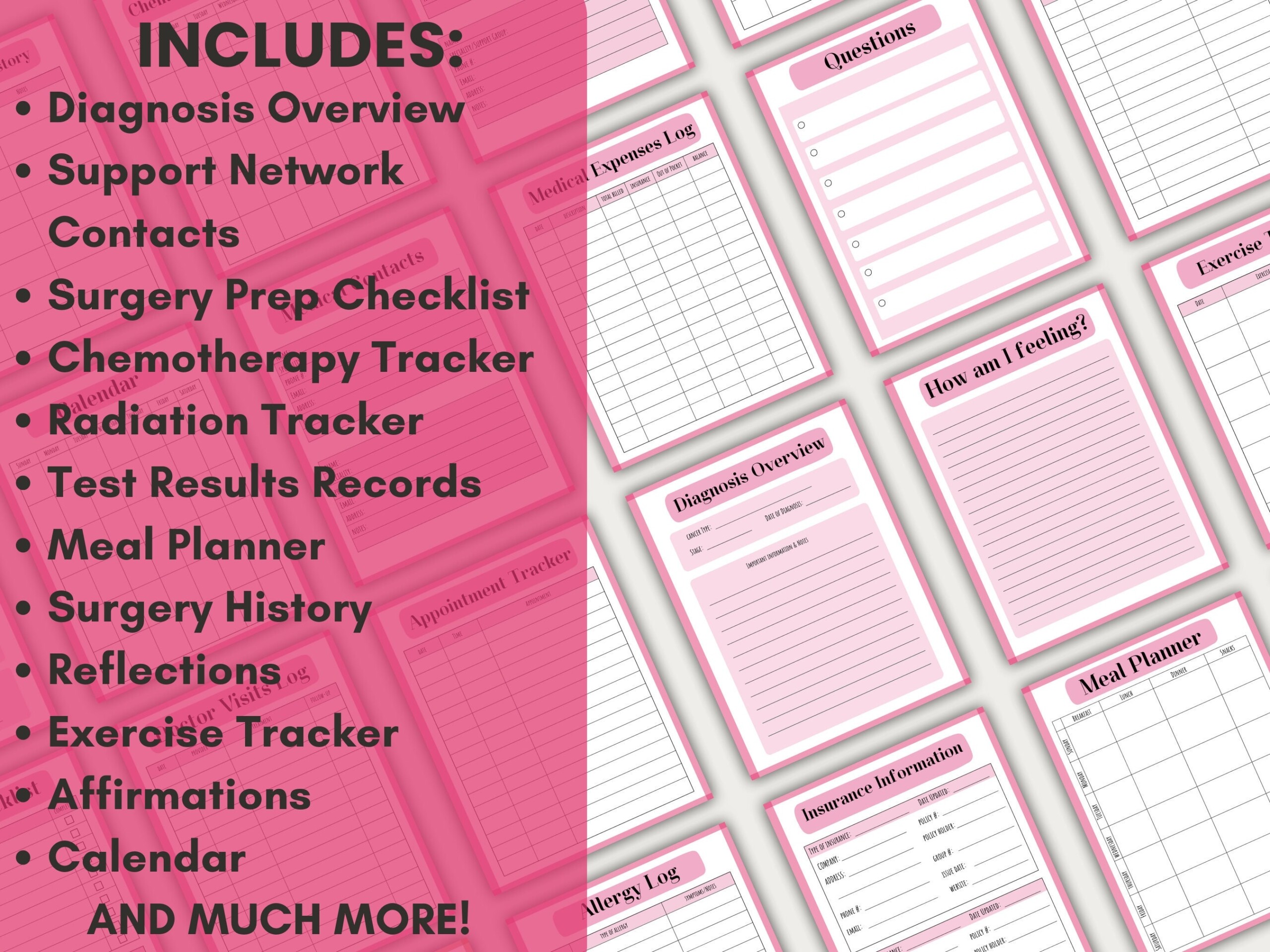 Cancer Planner Printable Cancer Care Journal Cancer Diagnosis Health