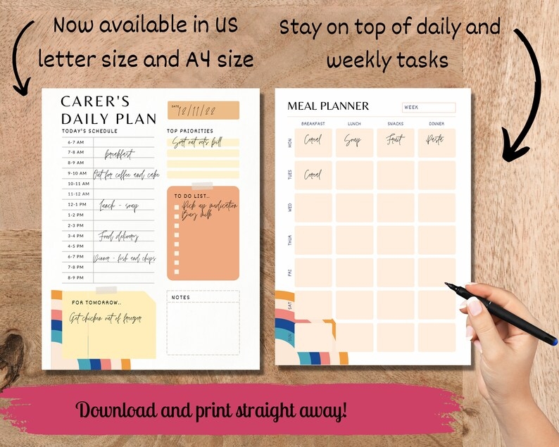 Caregivers Planner Printable Planner Elderly Care Planner Dementia