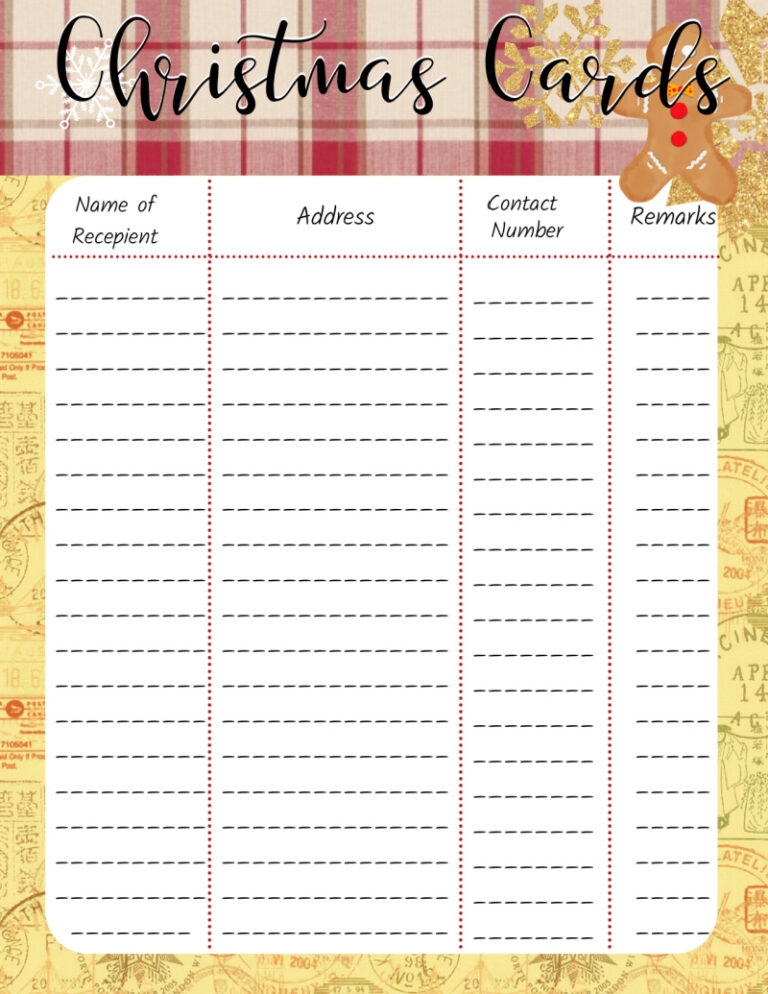 Christmas Gift Planner Printable
