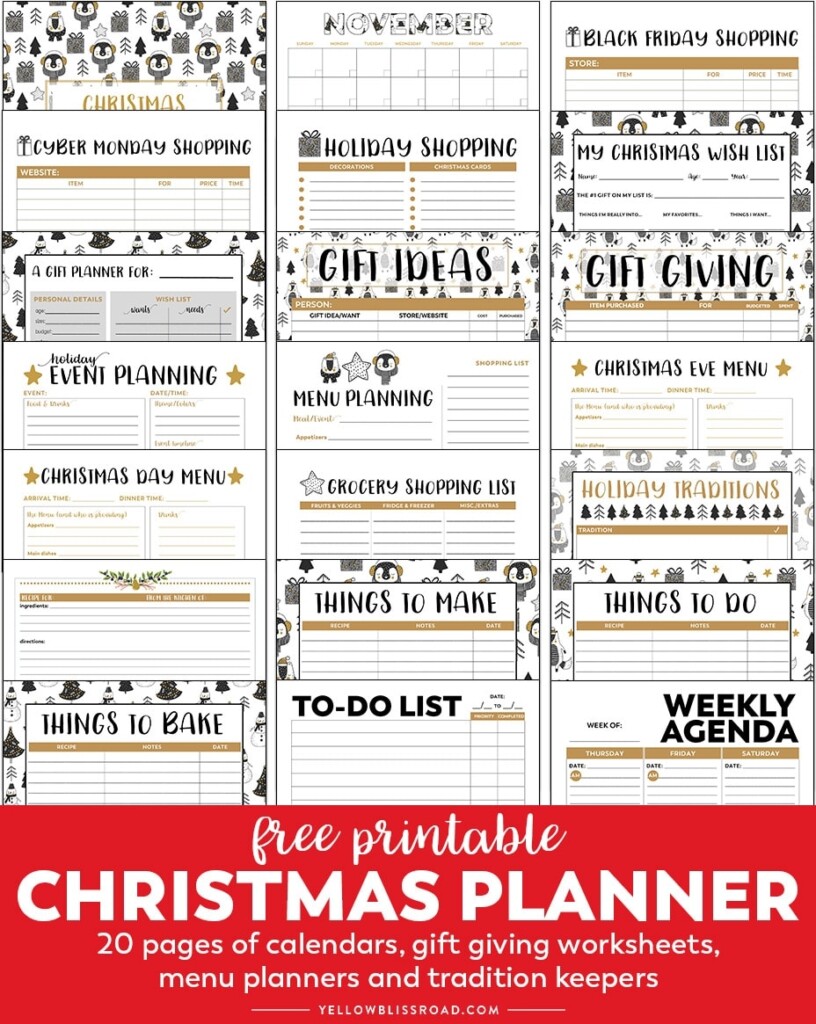 Christmas Planner Free Printable Planner YellowBlissRoad
