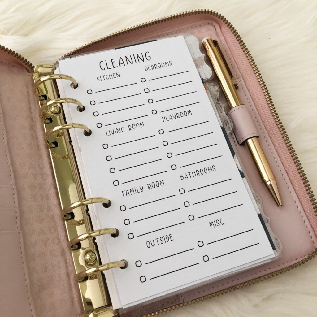 Cleaning Checklist Insert Free Personal Size Planner Printable Artofit