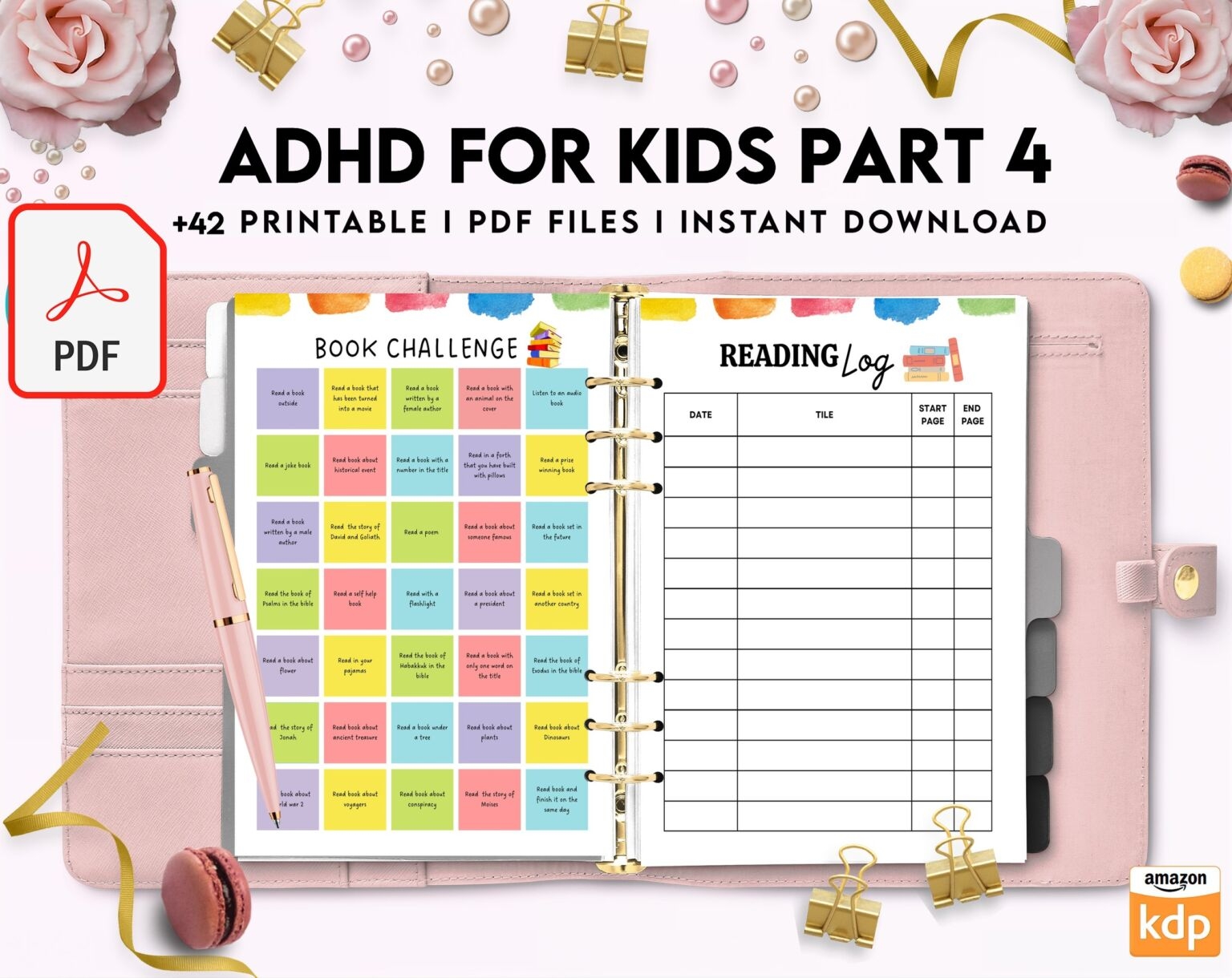 Colorful ADHD Planner For Kids 160 Pages KDP Interior