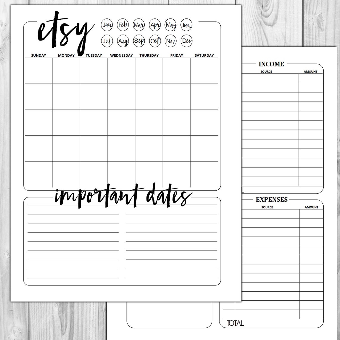 COMPLETE Etsy Shop Printable Planner Etsy