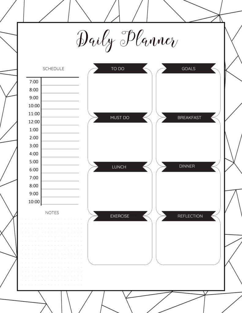 Customizable Free Printable Daily Planner Template Printable 