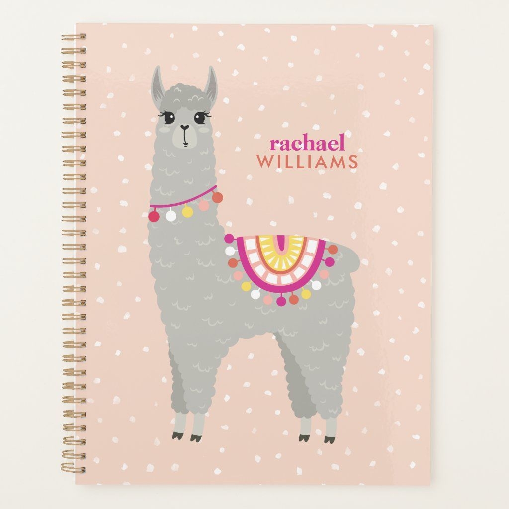 Cute Alpaca Personalized Planner Zazzle Cute Alpaca Alpaca Stuffed 