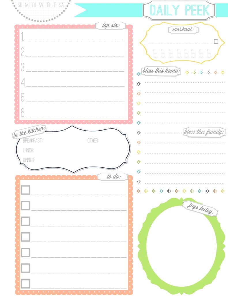 Cute Daily Planner Template Printable Printable Templates