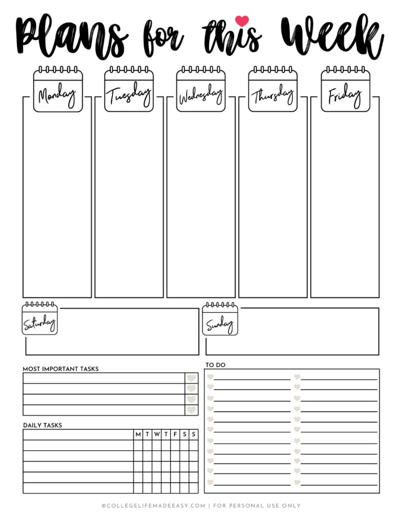 Cute Planner Template