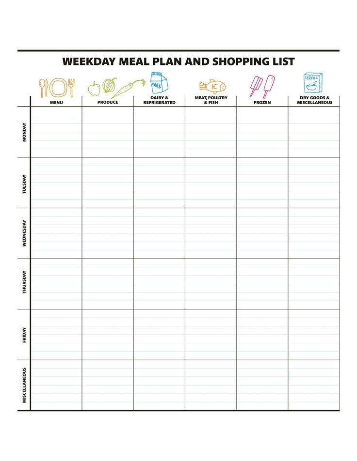 Daily Food Planner Printable