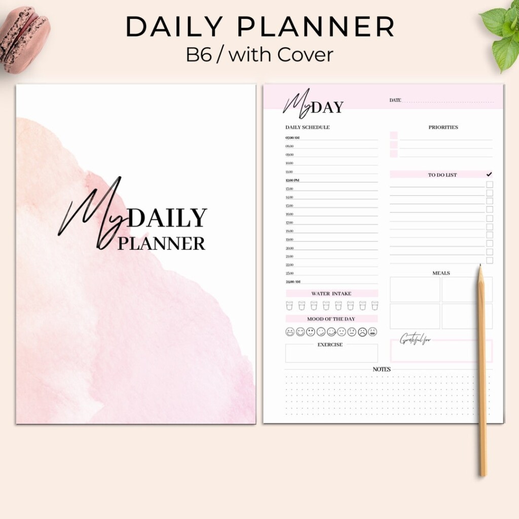 Daily Planner Printable Day Planner Productivity Planner B6 Planner 