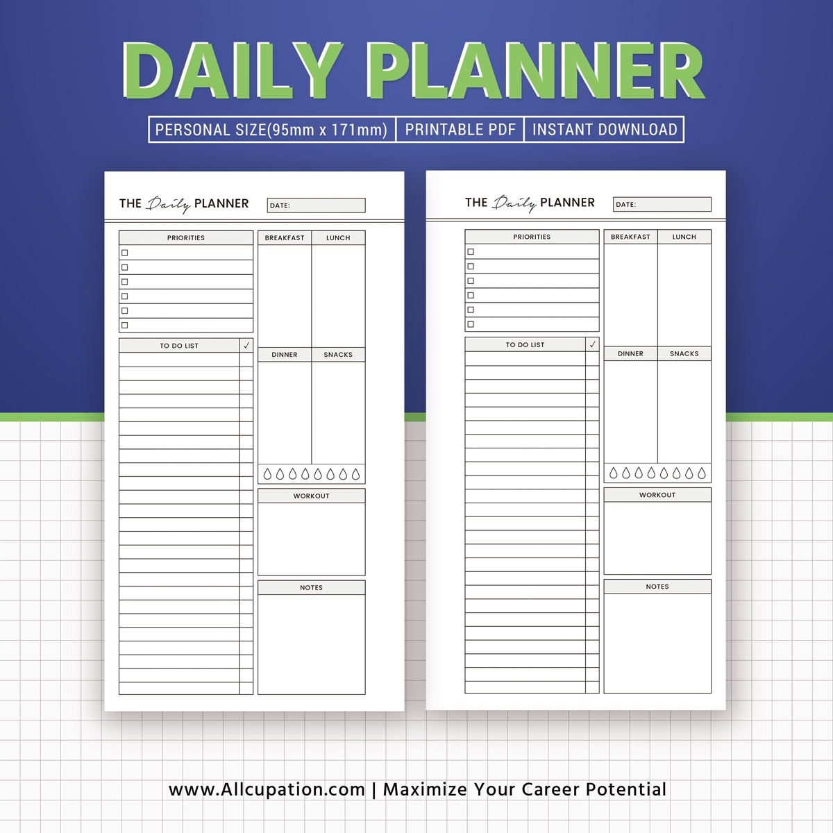Daily Planner Printable Personal Size Planner Planner Pages Planner