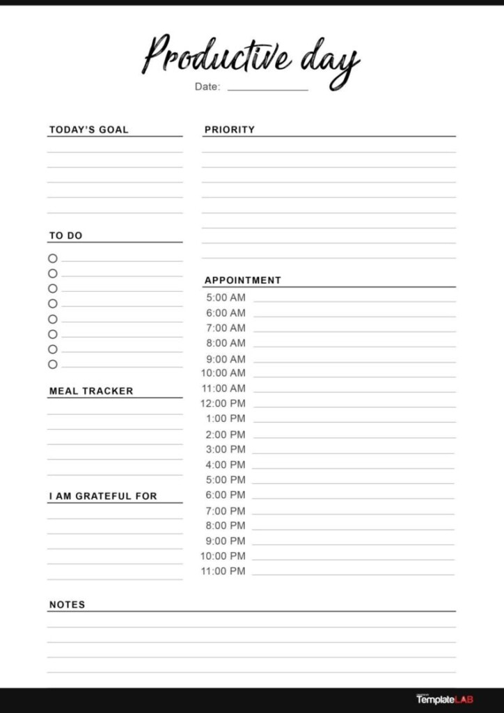 Daily Planner Template Word Daily Planner Printables Free Planner 