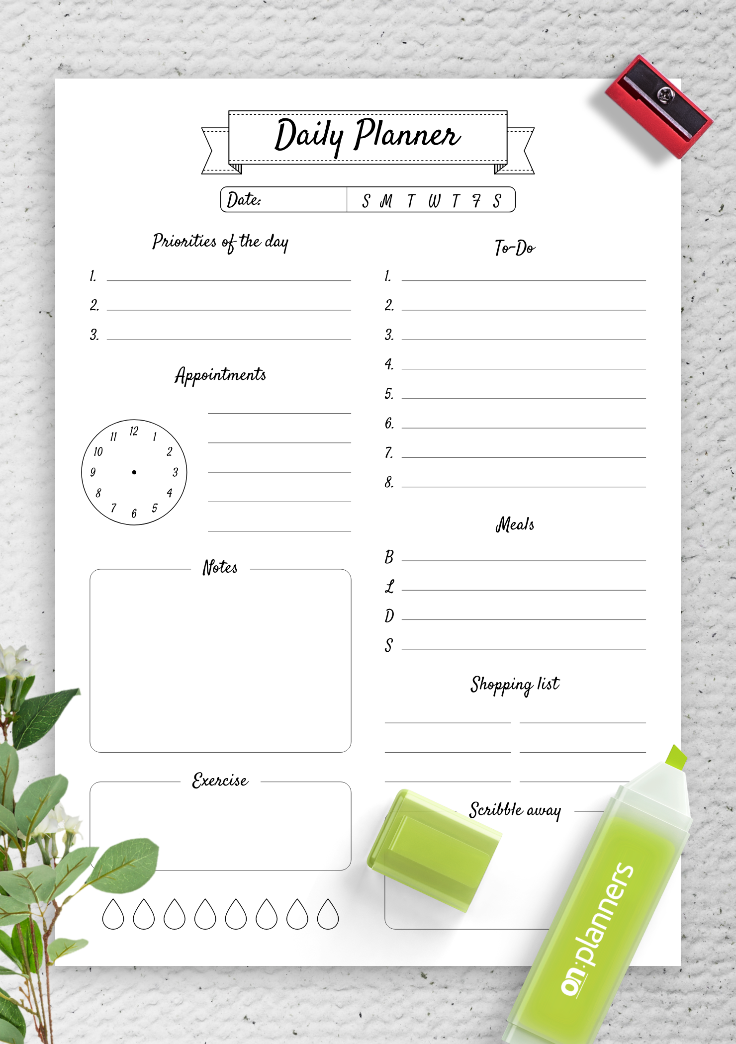 Day Planner Template Journal Template Daily Planner Printable List