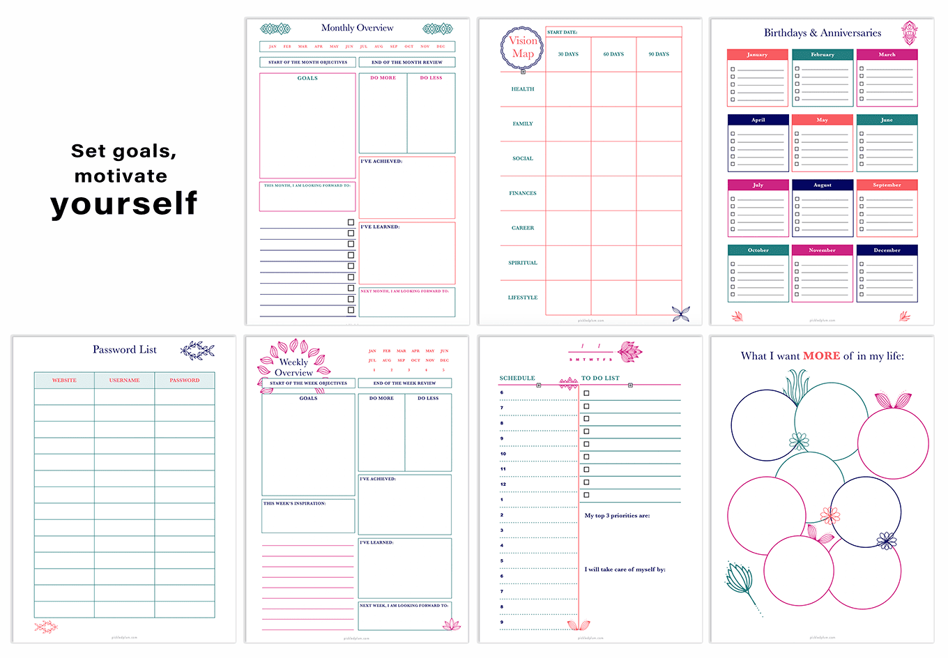 Deluxe Life Planner Printables FREE Printable Recipe Binder Pickled