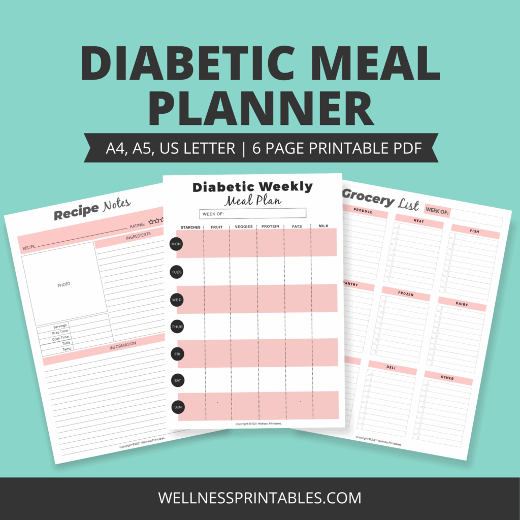 Diabetic Meal Planner Printable Wellness Printables