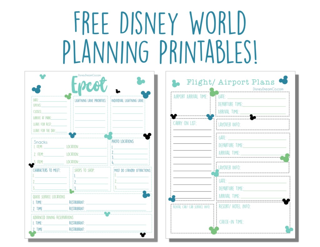 Disney World FREE Planning Printables Disney World Planner 