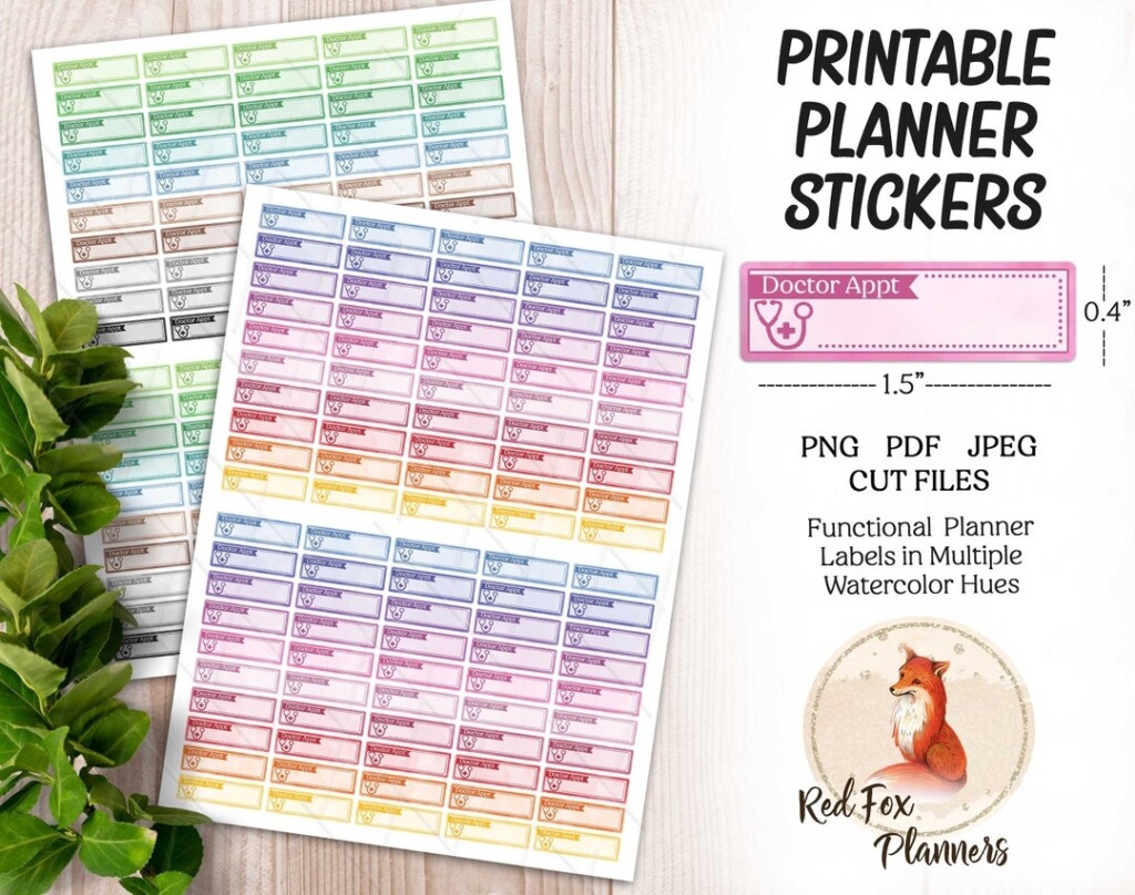 DOCTOR APPT Planner Stickers 1 5 X 4 Printable Labels Digital 
