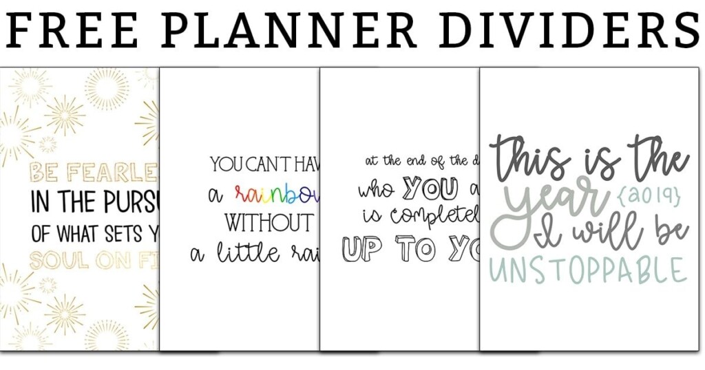 Download These Planner Dividers And Bring A Little Inspiration To Your 