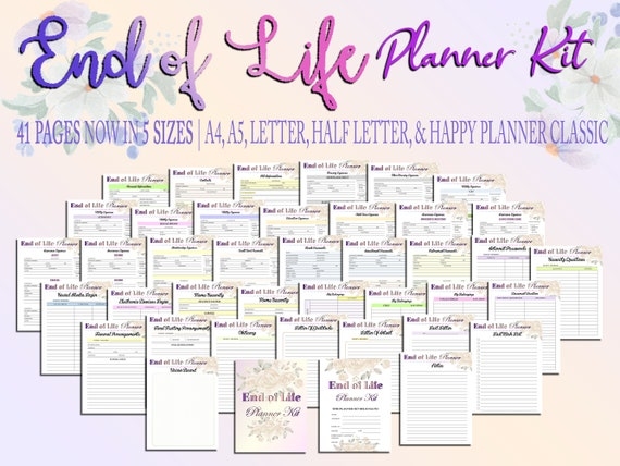 End Of Life Planner Printable Final Preparations Emergency Etsy