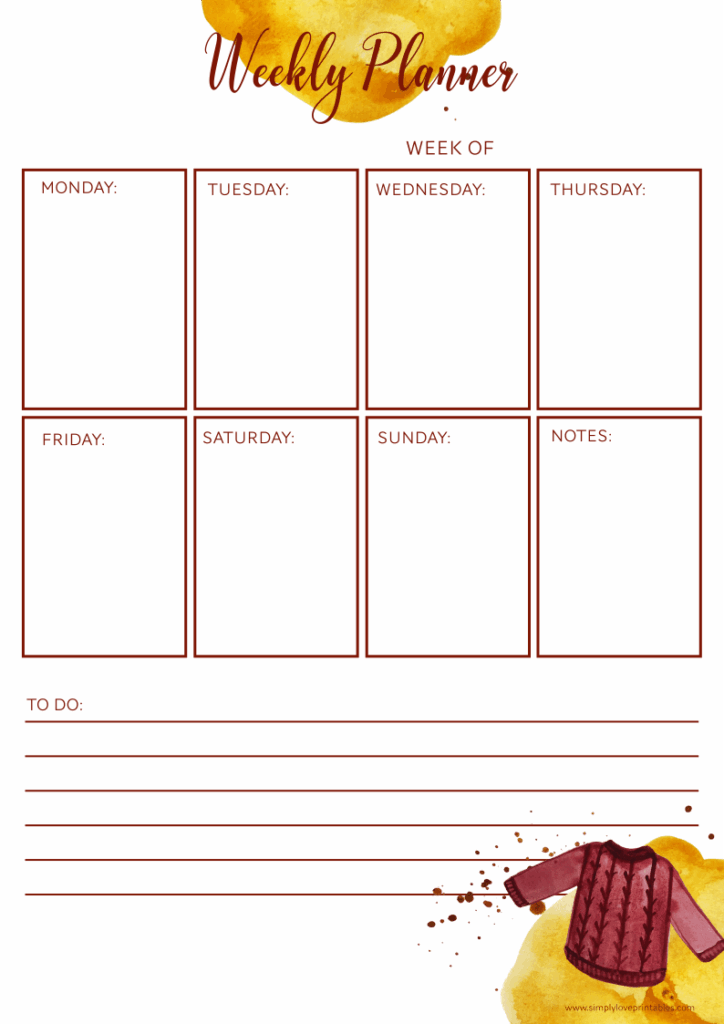 Fall Themed Monthly Calendar Planner Printables 2024 CALENDAR PRINTABLE