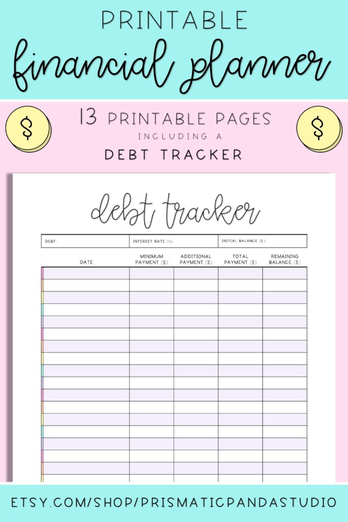 Financial Planner Printable Budget Planner Printable Etsy Financial 