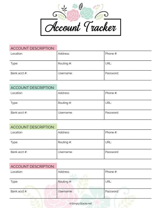 Financial Planner Printable Francesco Printable