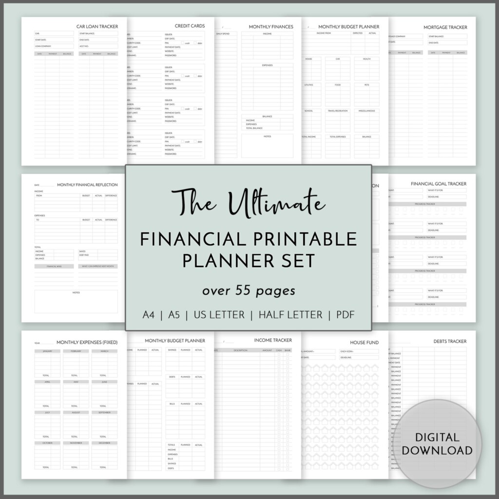 Financial Planner Printable Set Printable Planners