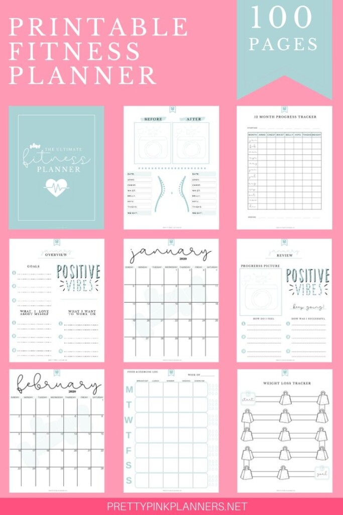 Fitness Planner Printable Printable Calendars AT A GLANCE