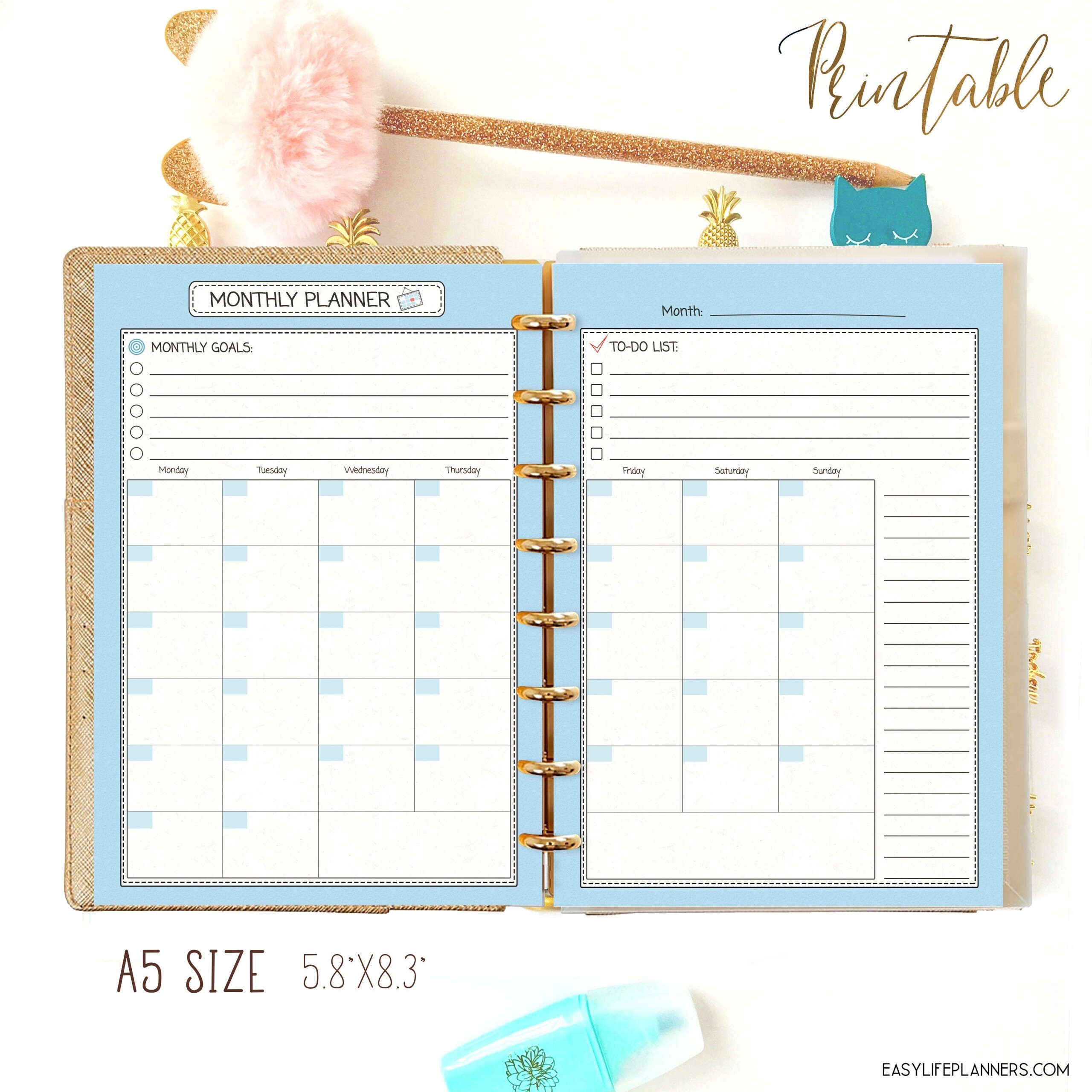 Free A5 Planner Printables 2024 Arwa Grace