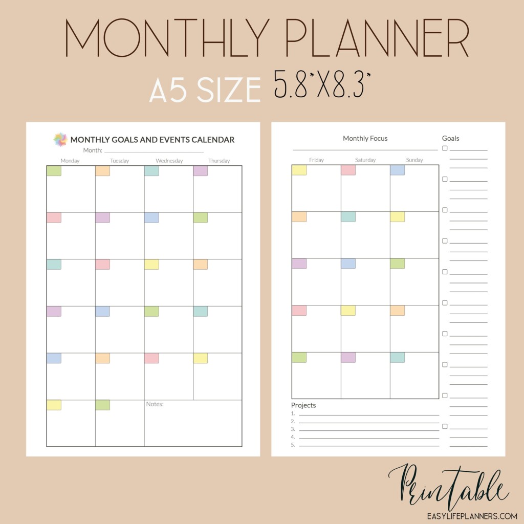 Free A5 Planner Printables 2024 Wren Layla