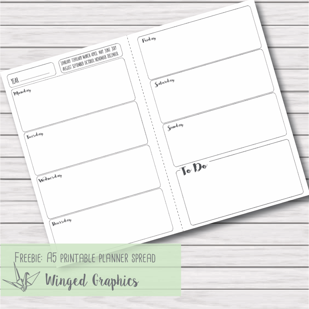 Free A5 Printable Planner Inserts Templates Printable