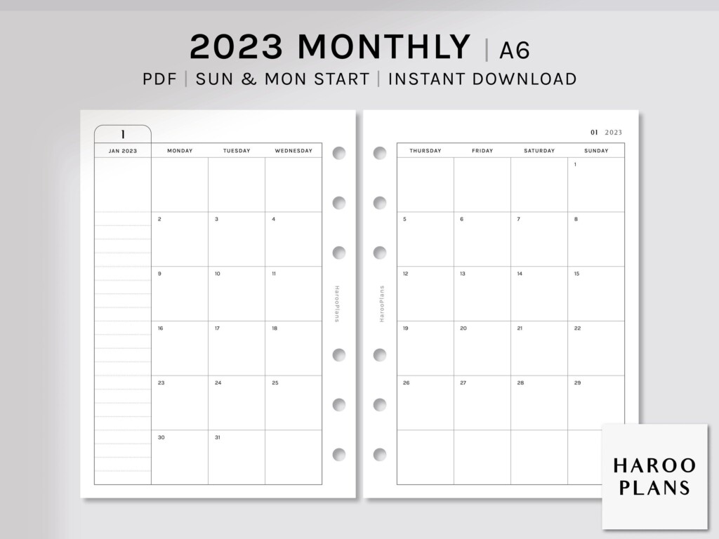 Free A6 Planner Printables Printable Templates