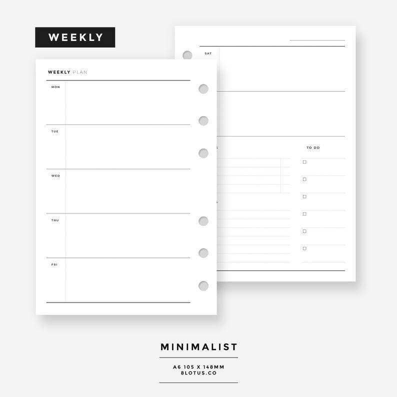 Free A6 Planner Printables Printable Templates